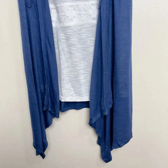 Desigual Womens Small Waterfall Navy Sleeveless Flowy Draped Top Navy - Picture 4 of 11